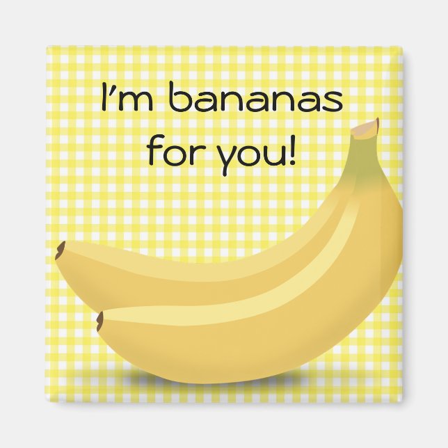 Jag är Bananas för dig, Cute "Kärlek"-magnet Magnet (Framsidan)