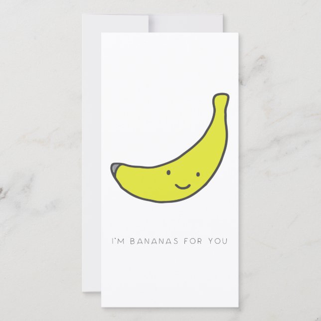 Jag är Bananas för dig Valentine Card Tack Kort (Framsida)