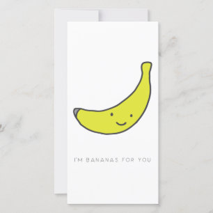 Jag är Bananas för dig Valentine Card Tack Kort