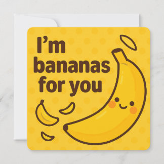 Jag är Bananas for You - Cute Funny Banana Pun Julkort
