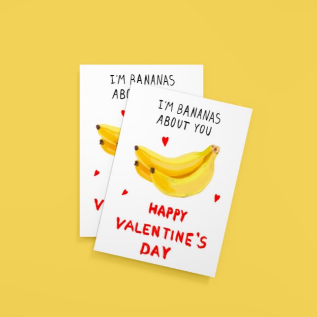 Jag är bananer om dig alla hjärtans dagskort inbjudningar (Skapare uppladdad)