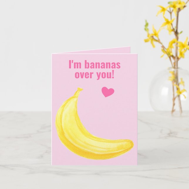 Jag är bananer över dig - Cute Valentine Day Kort (Gul blomma)
