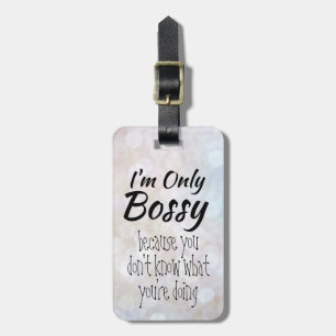 Jag är bara Bossy Chef Girl Bokeh Bagagebricka