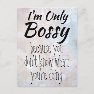 Jag är bara Bossy Chef Girl Bokeh Vykort