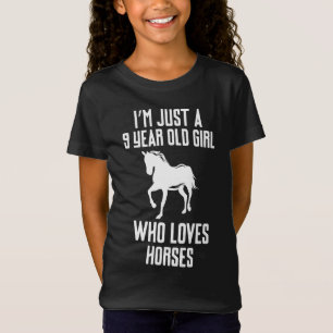 Jag är bara en 9-årig flicka som Kärlekar hästar T Shirt