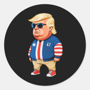 Jag är bara en Chill Killar Trump Funny Chill Guy Runt Klistermärke