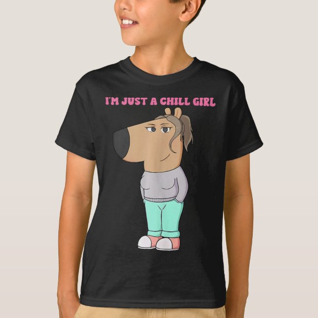 Jag är bara en flicka, ett nos för barn 4 t shirt (Framsida)