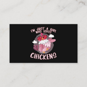 Jag är bara en flicka som Kärlek Chickens Cute Chi Visitkort