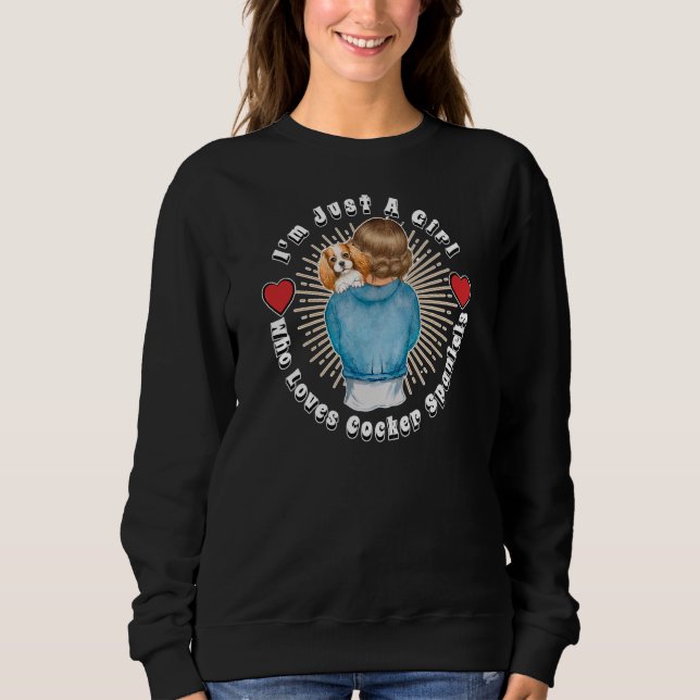 Jag är bara en flicka som Kärlek Cocker spanels Pu T Shirt (Framsida)