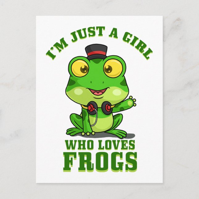 Jag är bara en flicka som Kärlek Frogs Vykort (Framsida)