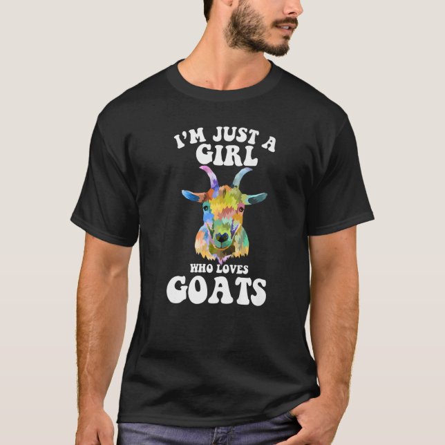 Jag är bara en flicka som kärlek getar getuppfödar t shirt (Framsida)