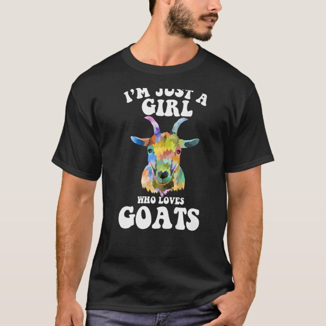 Jag är bara en flicka som kärlek getar getuppfödar t shirt (Framsida)