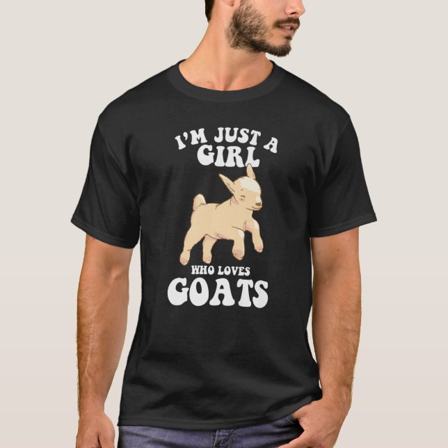 Jag är bara en flicka som kärlek getar getuppfödar t shirt (Framsida)