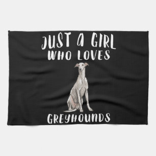 Jag är bara en flicka som Kärlek Greyhounds Hund ä Kökshandduk