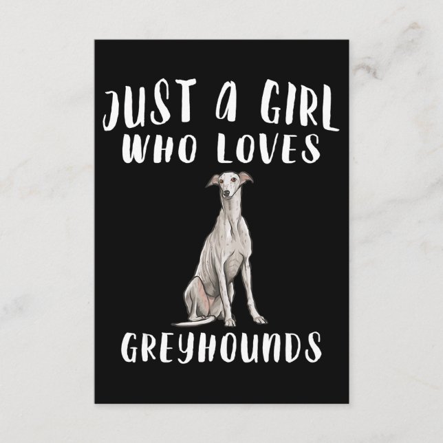 Jag är bara en flicka som Kärlek Greyhounds Hund ä Tilläggskort (Framsida)