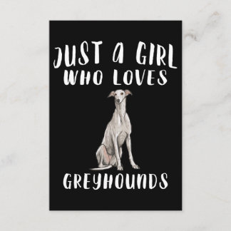 Jag är bara en flicka som Kärlek Greyhounds Hund ä Tilläggskort