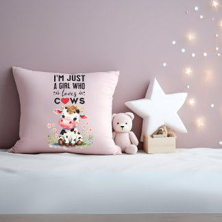 Jag är bara en flicka som Kärlek koar 41 cm x 41 c Kudde