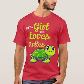 Jag är bara en flicka som Kärlek Turtles Cute Turt T Shirt