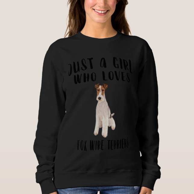 Jag är bara en flicka som Kärlek Wire Fox Terriers T Shirt (Framsida)