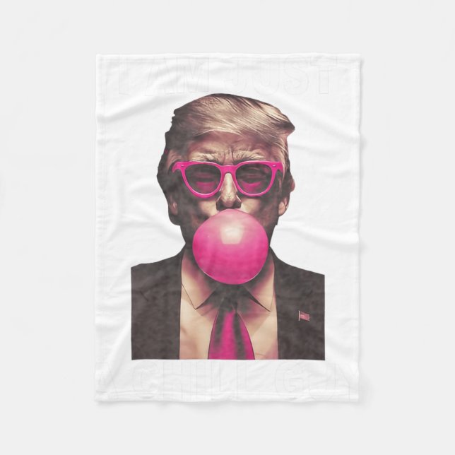 Jag är bara en kille Trump Bubble Gum Funny Meme Fleecefilt (Framsidan)