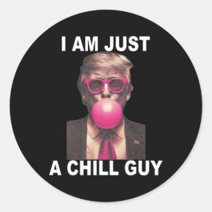 Jag är bara en kille Trump Bubble Gum Funny Meme Runt Klistermärke