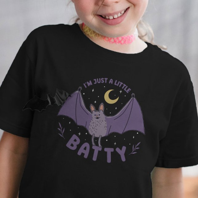 Jag är bara en liten batty Funny Halloween Fladder T Shirt (Funny Halloween Batty Bat Pun T-Shirt)