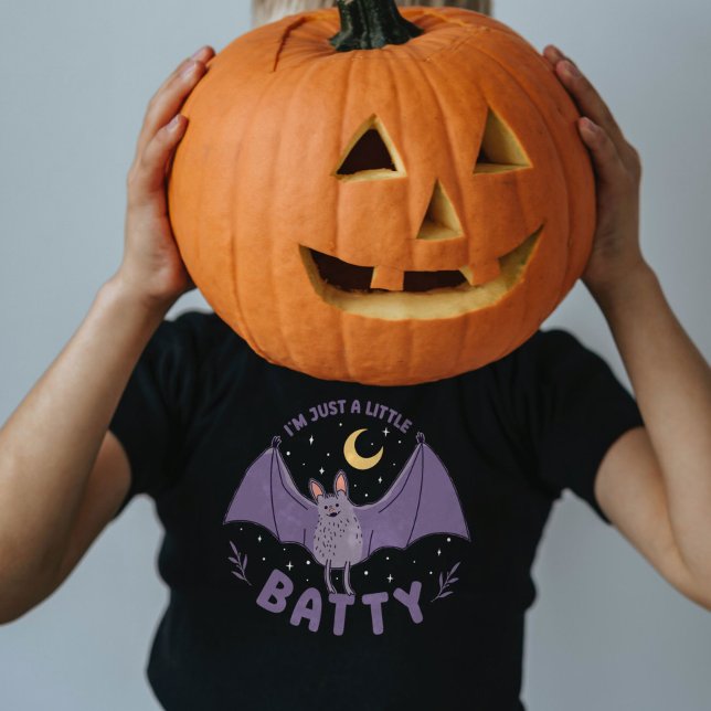 Jag är bara en liten batty Funny Halloween Fladder T Shirt (I'm Just A Little Batty Funny Halloween Bat Pun T-Shirt)