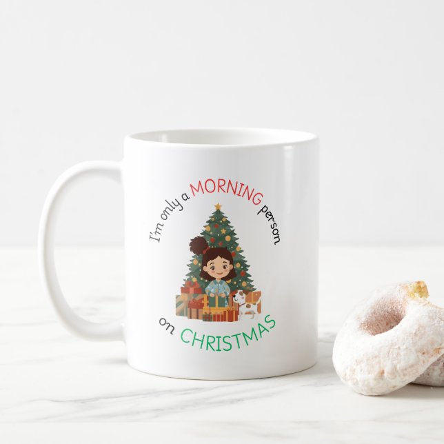 Jag är bara en morgonmänniska på julmugg kaffemugg (Med munk)