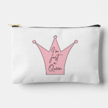 Jag är bara en Queen Makeup Bag - Cute Krona Zippe