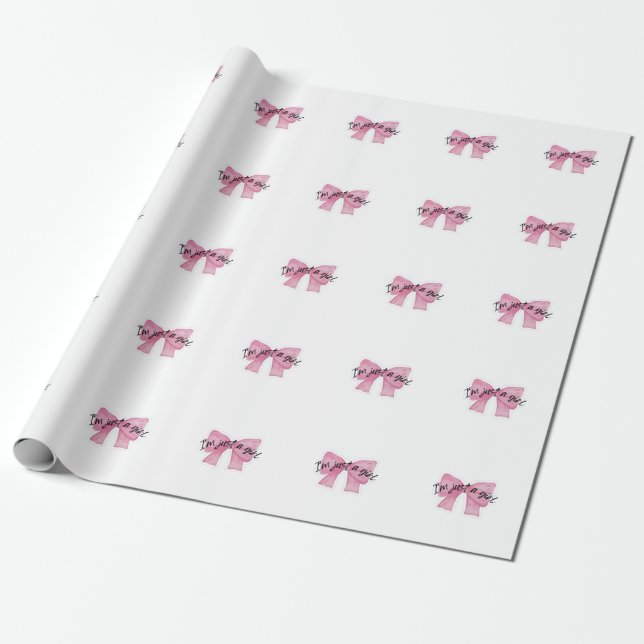 Jag Är Bara En Tjej Båg Inpackningspapper| Söt Coq Presentpapper (Utrullad)