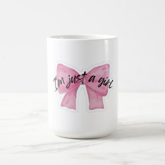 Jag Är Bara En Tjej Kaffemugg Med Rosett| Söt Mug