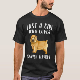Jag är bara en tjej som älskar Norwich Terrier Hun T Shirt