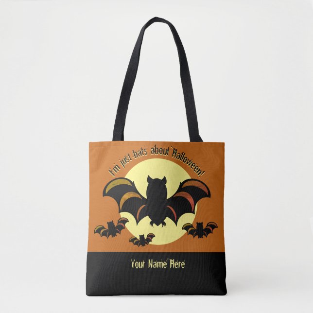 Jag är bara Fladdermöss om Halloween Shoulder Bag Tygkasse (Framsida)