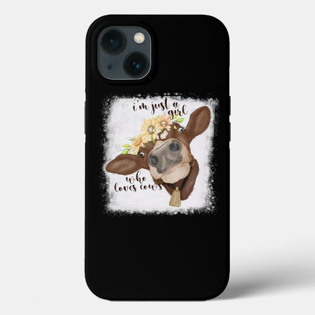 Jag är bara flicka som Kärlek Cows Bleached Shirt  (Baksida)