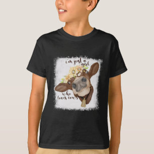 Jag är bara flicka som Kärlek Cows Bleached Shirt  T Shirt