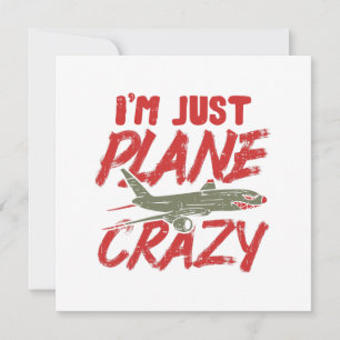 Jag är bara Flygplan Crazy Airplane Fly Aircraft G Anteckningskort