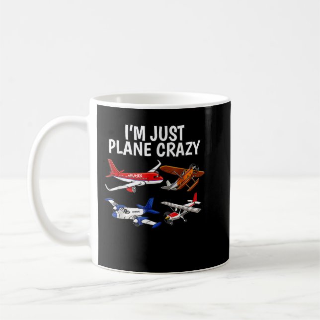 Jag är bara Flygplan Crazy - flyggåvor till flygpl Kaffemugg (Vänster)