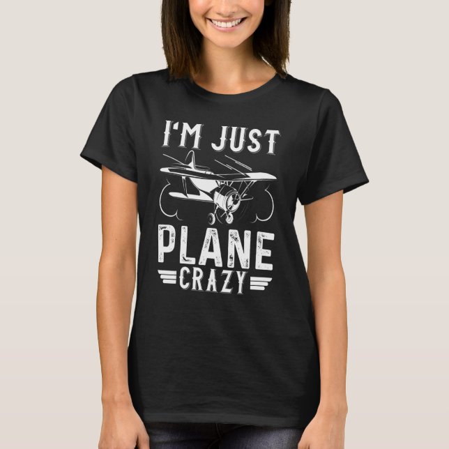 Jag är bara Flygplan Crazy Flygplan Aircraft Costu T Shirt (Framsida)