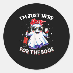 Jag är bara här Boos Halloween Funny Vin Ghost Wom Runt Klistermärke