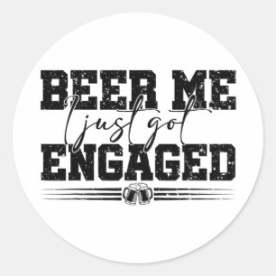 Jag är bara Har Engaged Vintage Funny Bröllop C Runt Klistermärke