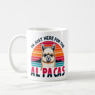 Jag är bara här för Alpacas Funny Alpaca Älskare Kaffemugg
