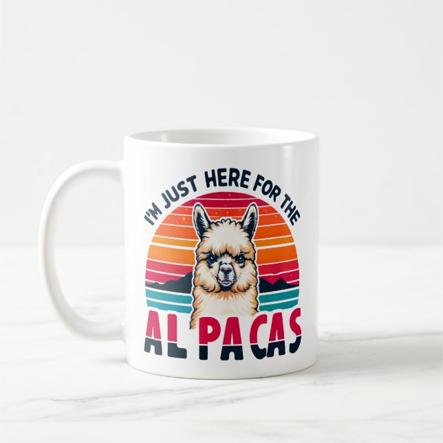Jag är bara här för Alpacas Funny Alpaca Älskare Kaffemugg (Vänster)