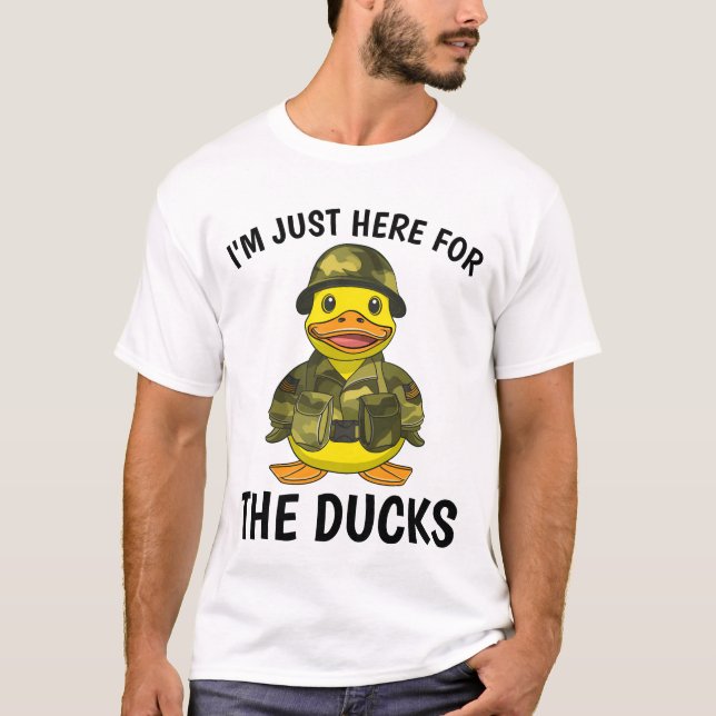 Jag är bara här för Ankor kryssande militärskepp T Shirt (Framsida)