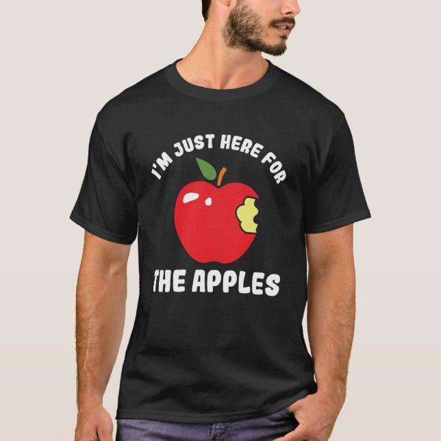 Jag är bara här för äppelappens plockäpple t shirt (Framsida)