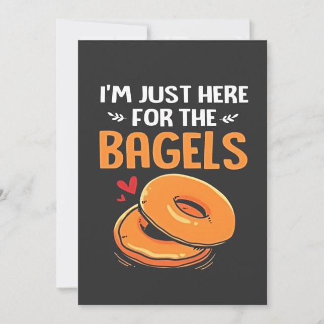 Jag är bara här för bagels judisk mat  julkort (Framsida)