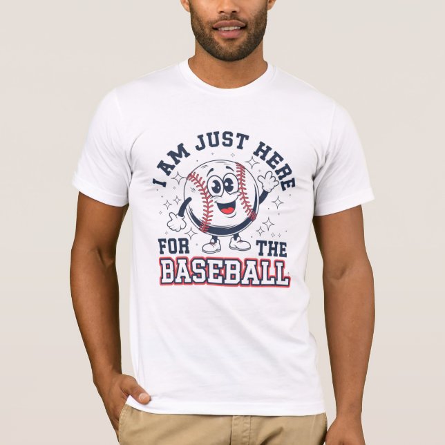 JAG ÄR BARA HÄR FÖR BASEBALL - Retro Baseball T Shirt (Framsida)