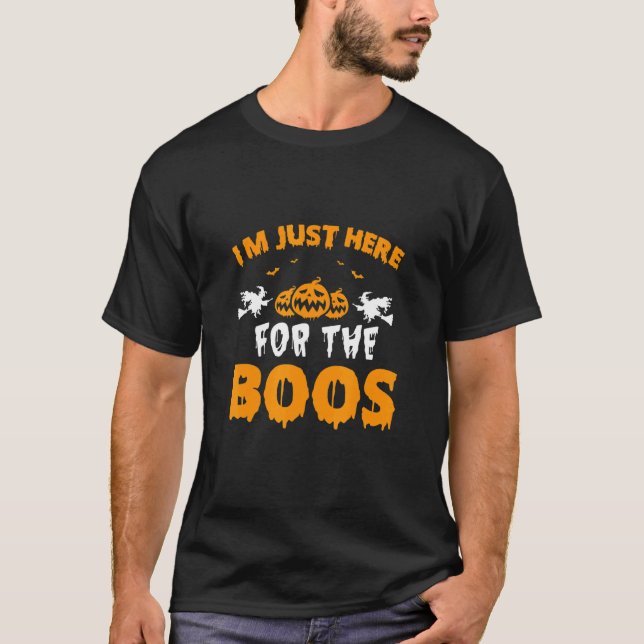Jag är bara här för boon med roliga spöke t shirt (Framsida)