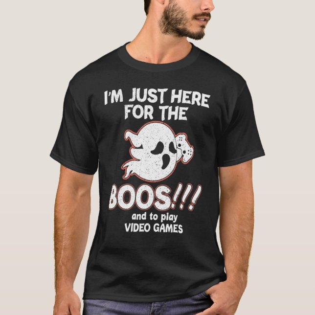 Jag är bara här för boon och spelar videospel t shirt (Framsida)
