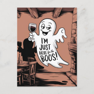 Jag är bara här för Boos-funny Ghost med Vin Vykort