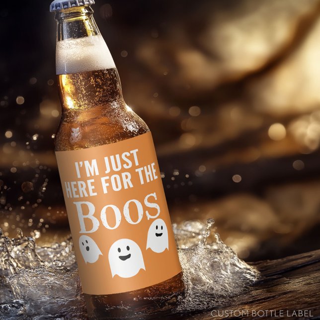 Jag är bara här för Boos - Funny Halloween Party Ölflaska Etikett (Custom Beer Bottle Label)